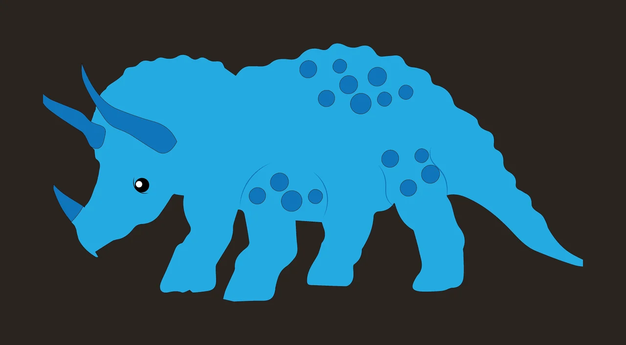 Dinosaur Spiky Horned Walking Silhouette With Large Neck horn contrast preview thumbnail