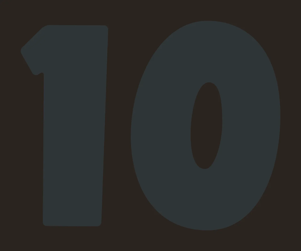 Number 10 Bold Black Sans Serif Ten minimalist white plain contrast preview thumbnail