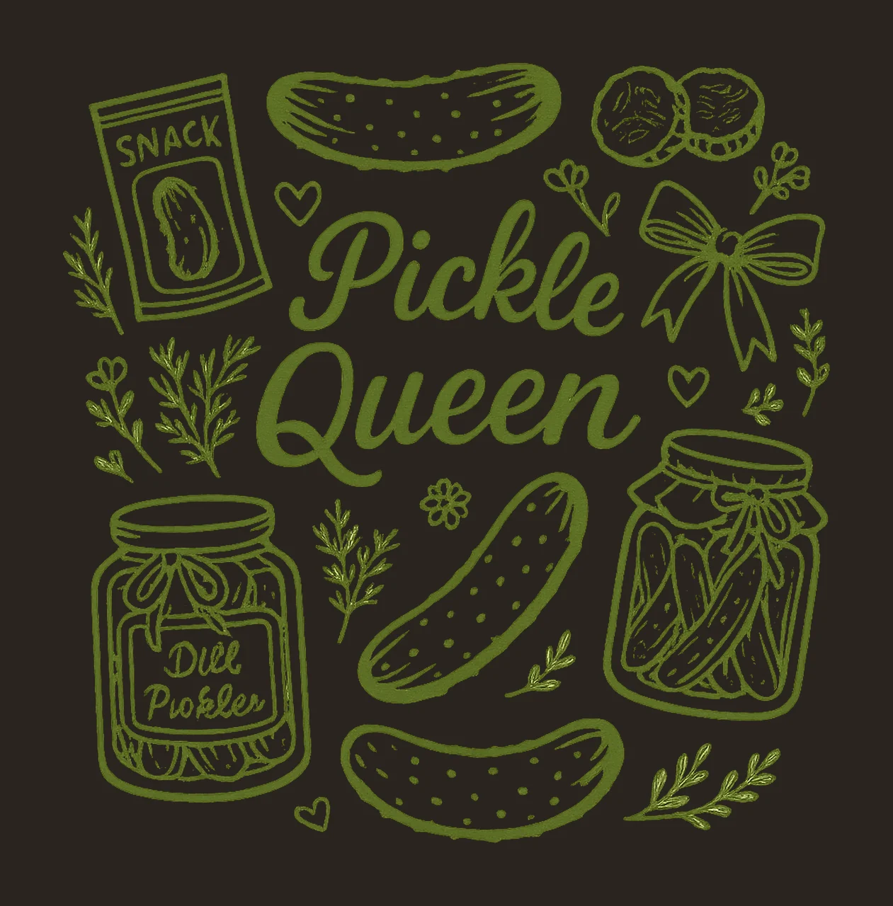 Pickle Lover Doodles Funny Pickle Artwork Digital High contrast preview thumbnail