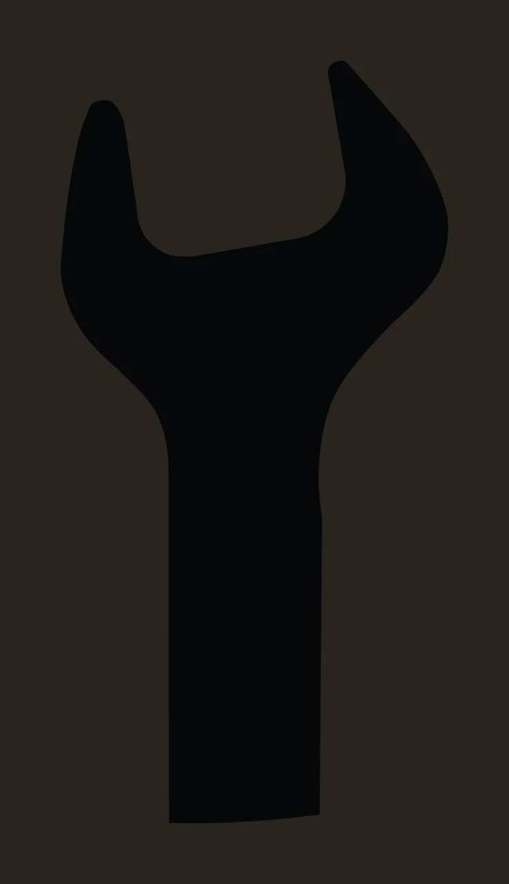Black Silhouette Of An Open Ended Wrench Tool head mechanic contrast preview thumbnail