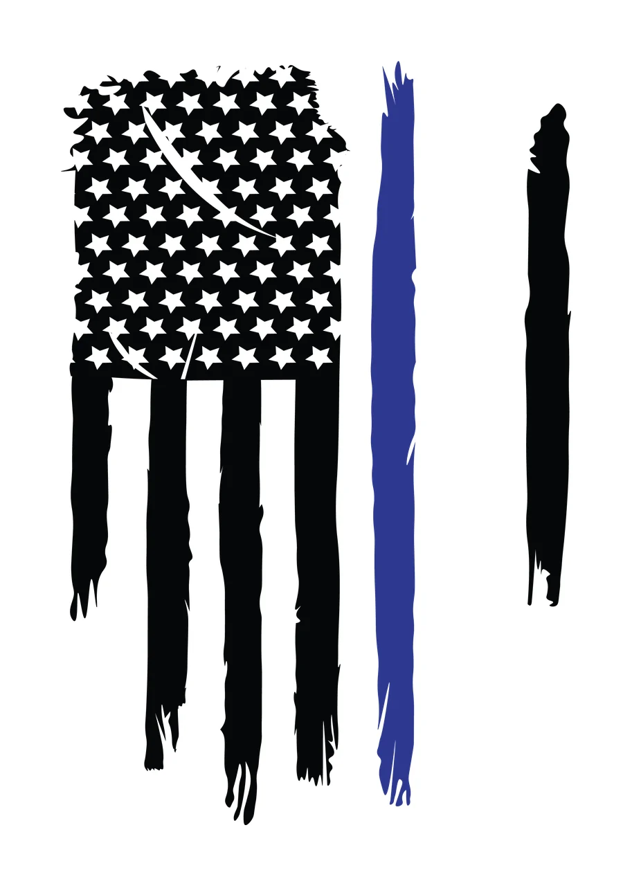 Flag Vertical Pattern With Stars And Straight Torn stripes