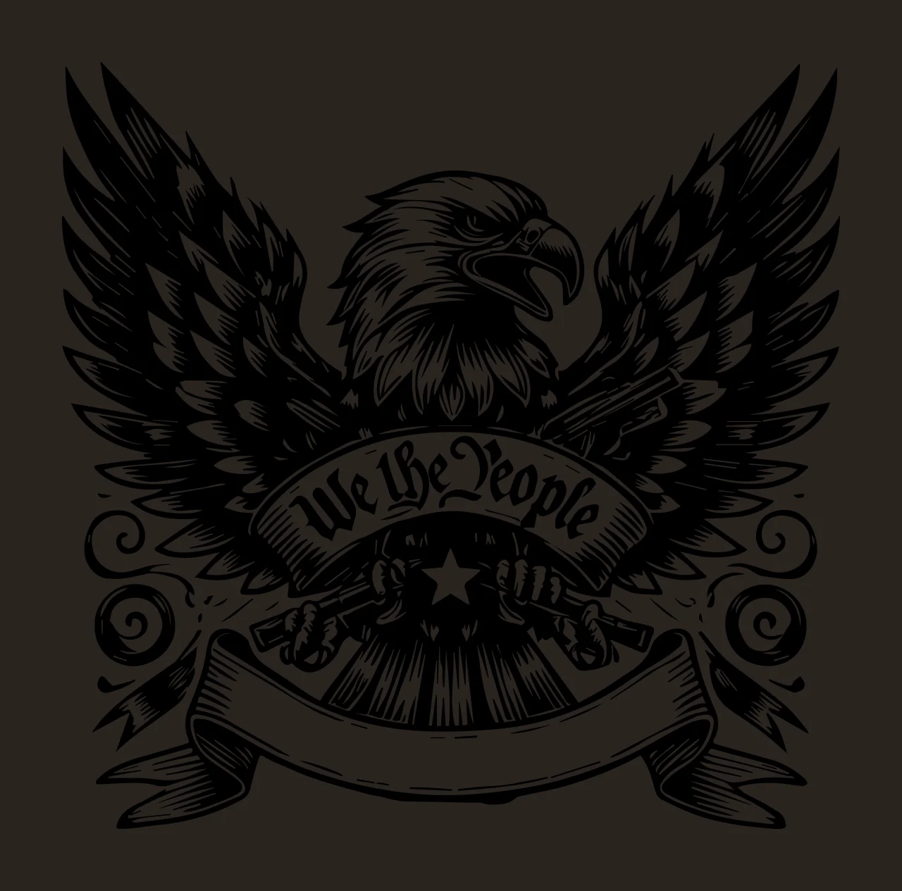 We The People Eagle Banner Graphic spreading wings star black contrast preview thumbnail