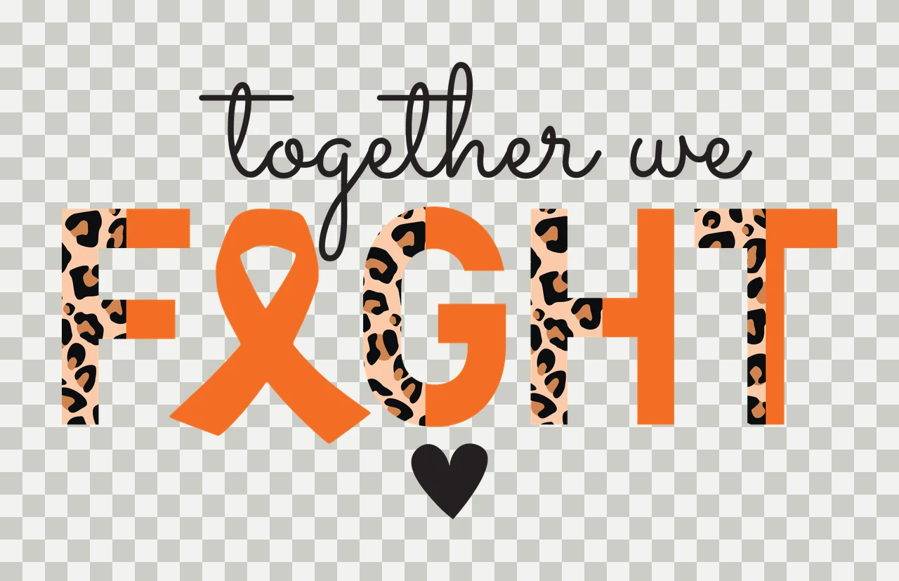 Together We Fight Black Minimalist Typography ribbon heart transparency and detail preview thumbnail