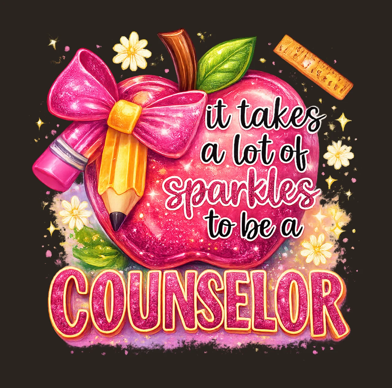 Counselor School Counselor Sublimation Sparkle Design contrast preview thumbnail