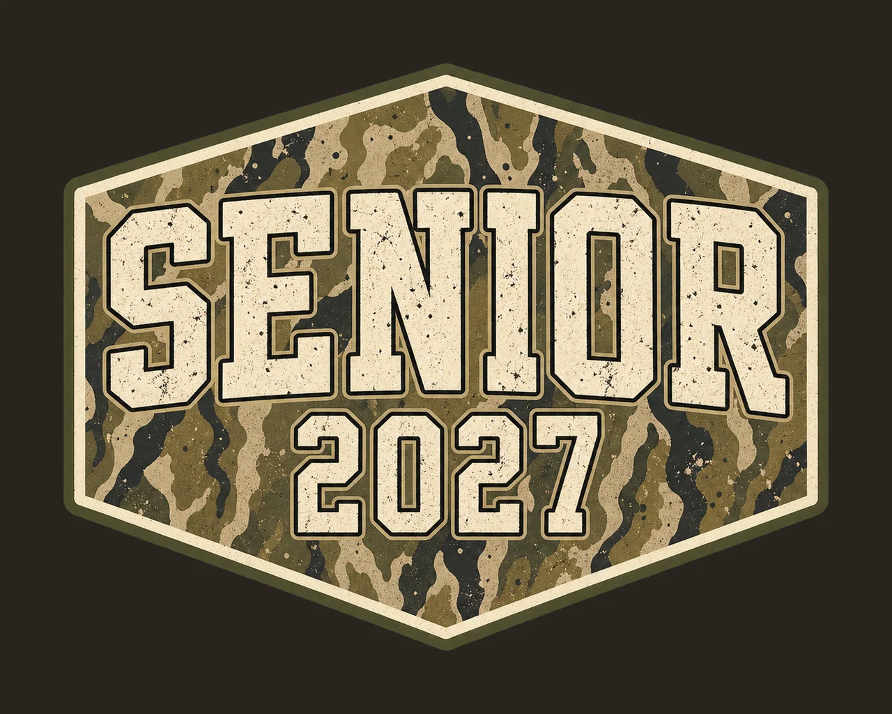 Senior 2027 Camo Graduation sublimation instant Variation C contrast preview thumbnail