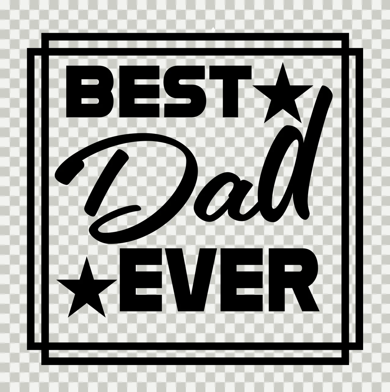 Stars With Borders And Typography In Black transparency and detail preview thumbnail