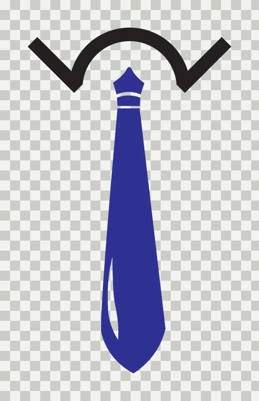 Necktie Graphic Icon With A Shirt Collar Silhouette tie flat transparency and detail preview thumbnail
