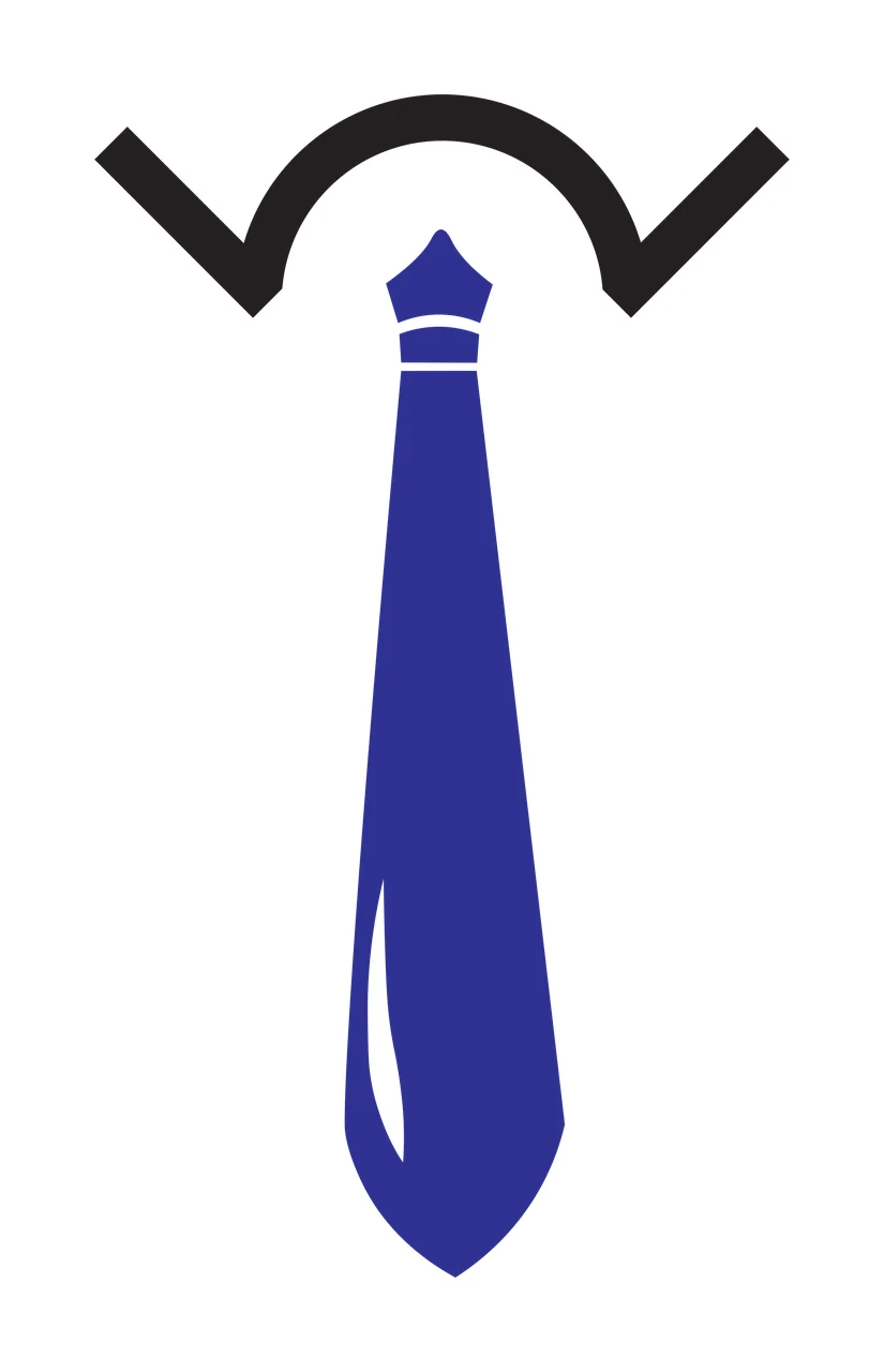Necktie Graphic Icon With A Shirt Collar Silhouette tie flat