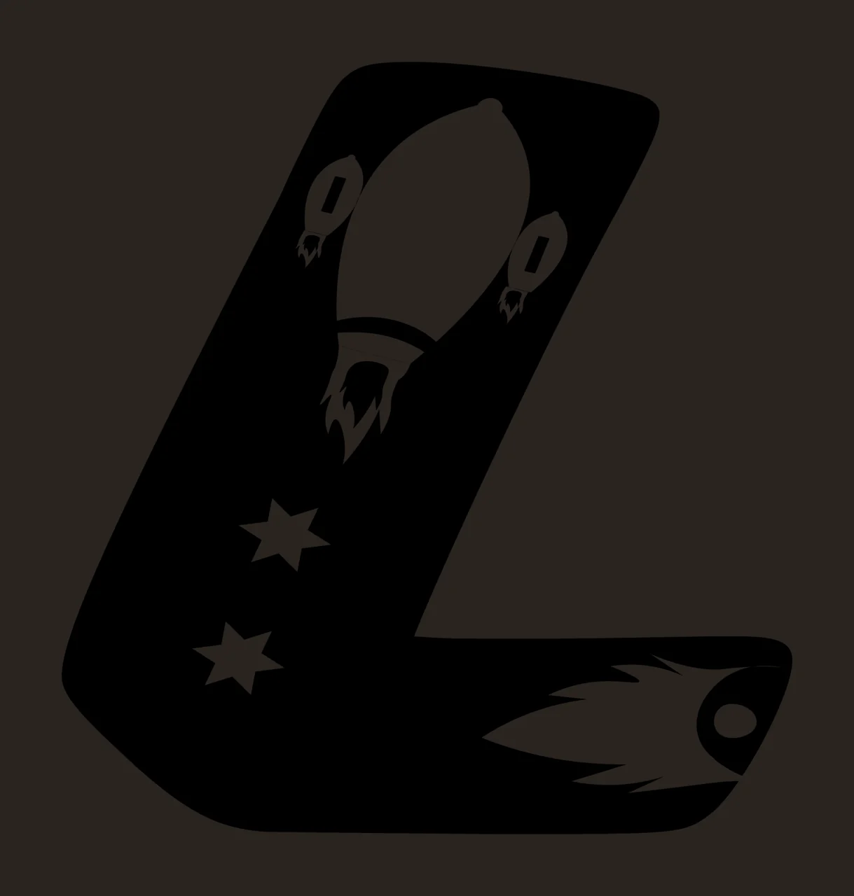 Space L Letter With Rockets contrast preview thumbnail