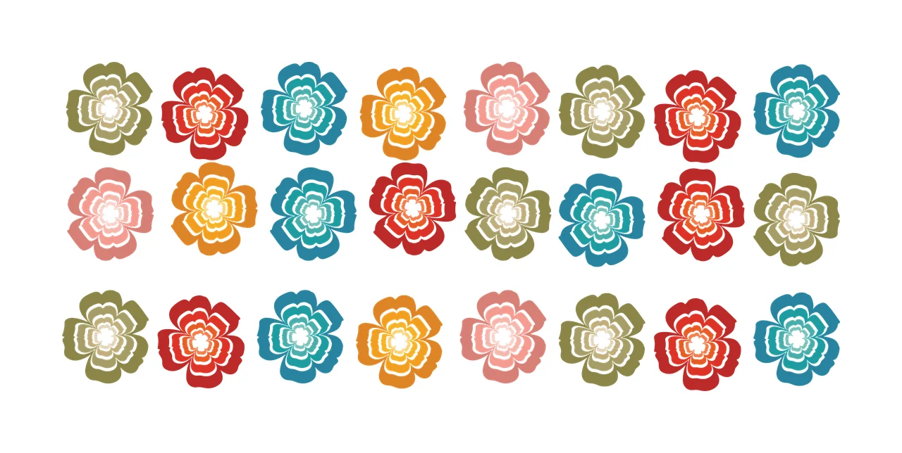 Can Glass Wrap Grid Of Repeating Flower Shaped flowers layers