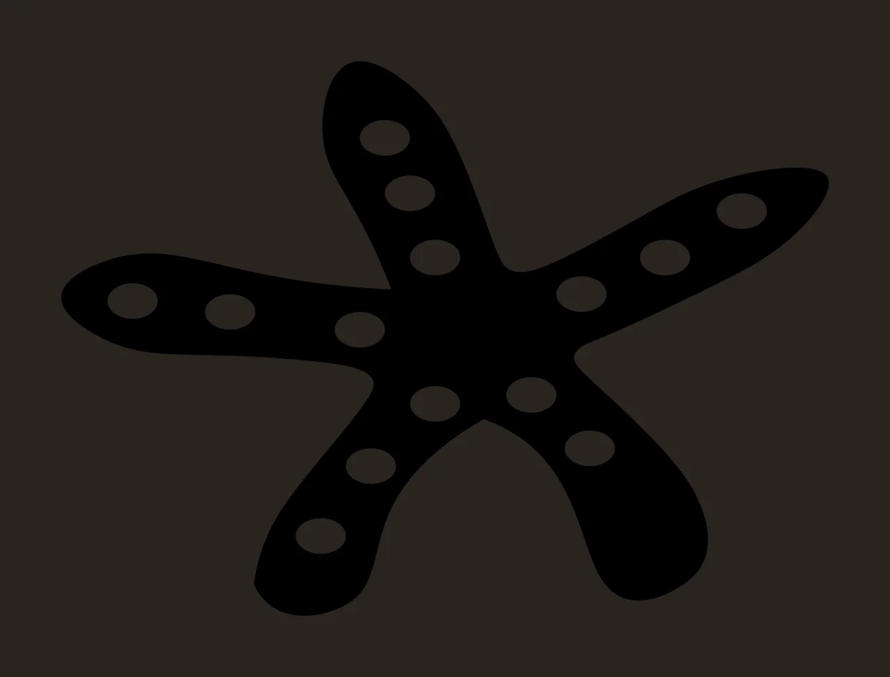 Sea Spotted Starfish Silhouette With Five Arms dots graphic contrast preview thumbnail