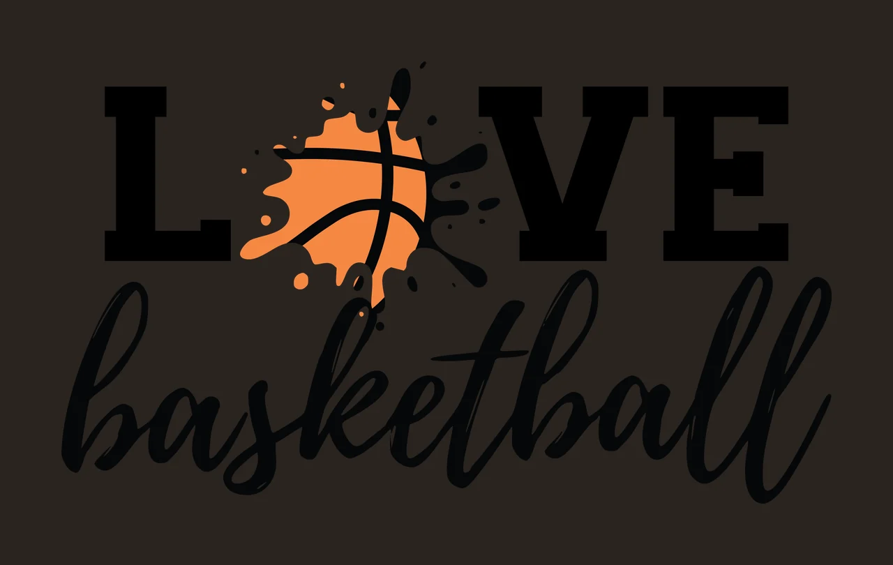 Love Basketball Black Text With A Central Ink and splatter contrast preview thumbnail