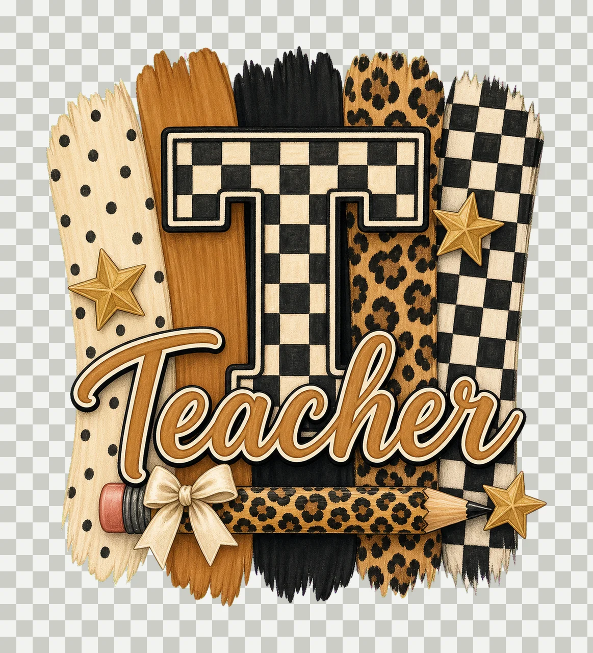 Preppy Teacher Monogram Cute Coquette School Variation C transparency and detail preview thumbnail