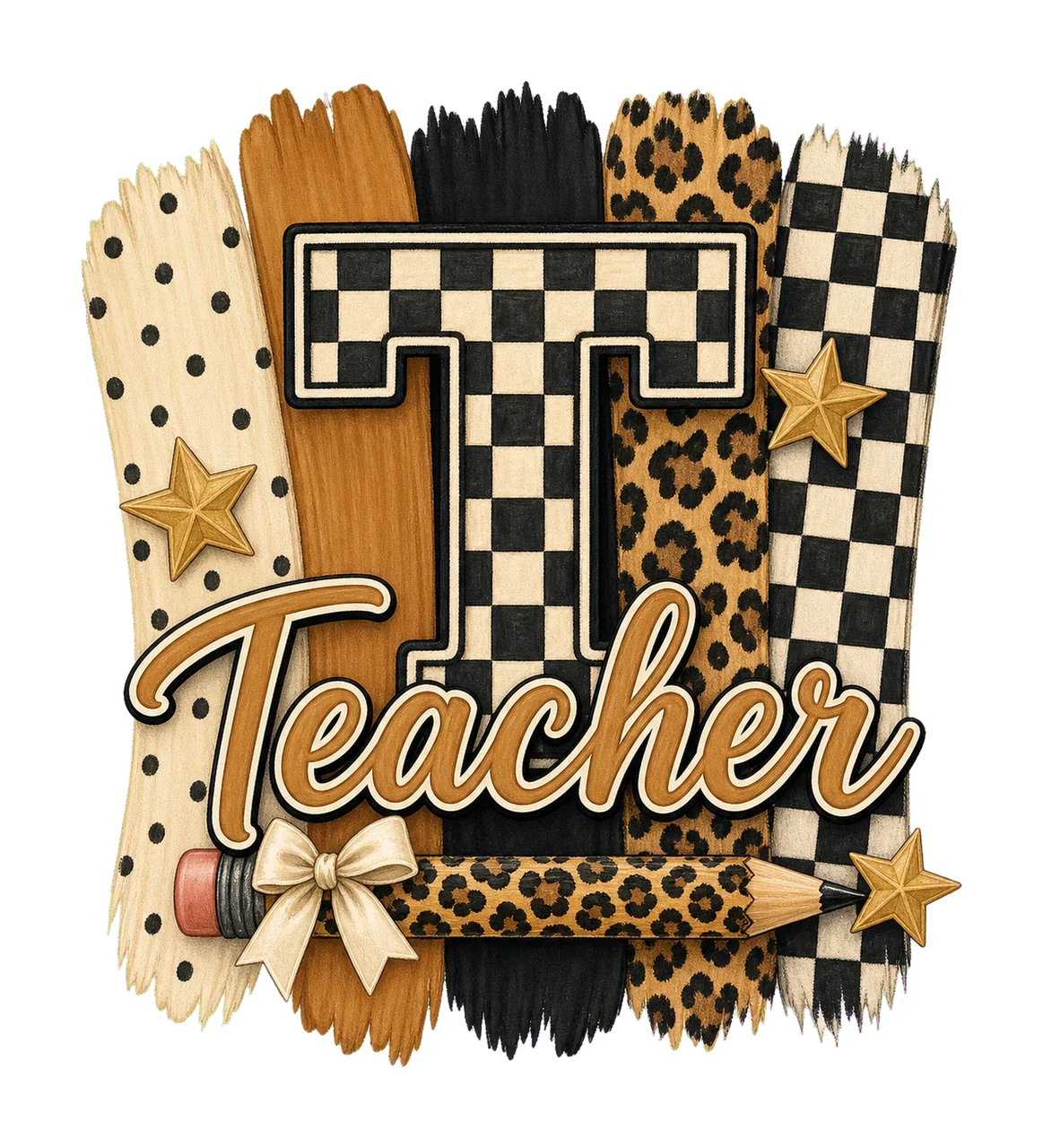 Preppy Teacher Monogram Cute Coquette School Variation C
