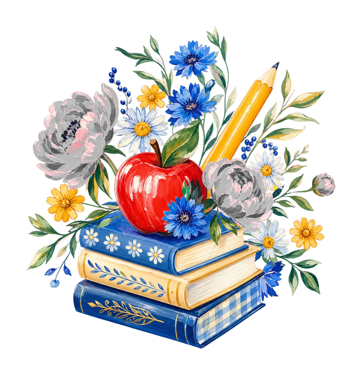 Floral Teacher Pencil Coquette Back To School Variation A