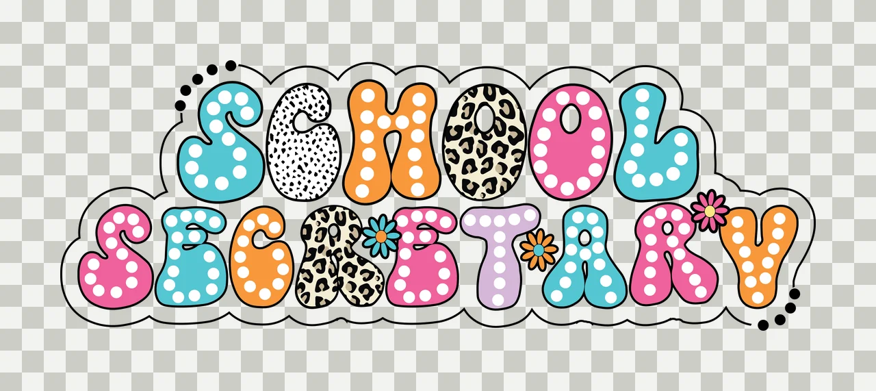 School Secretary Bubble Font Design typography display flower icons transparency and detail preview thumbnail