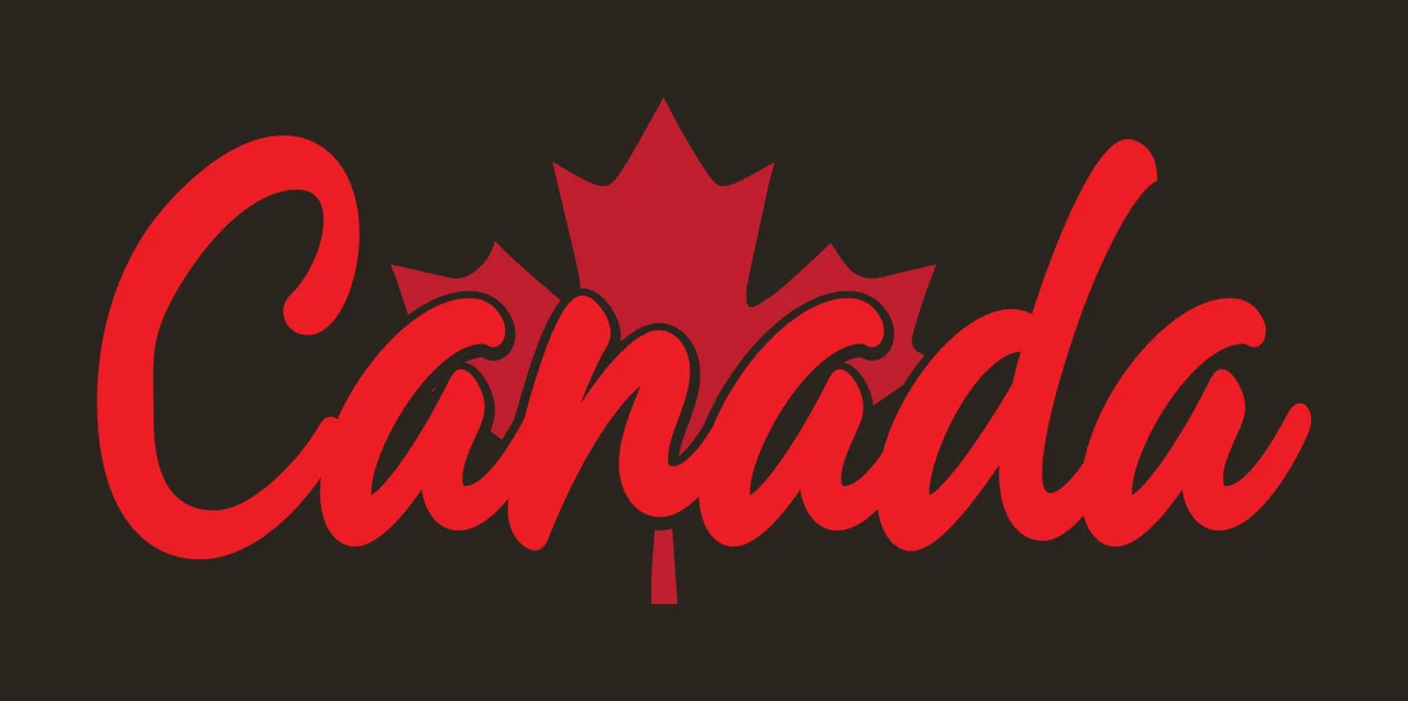 Canada Text With Maple Leaf Representing calligraphic script contrast preview thumbnail