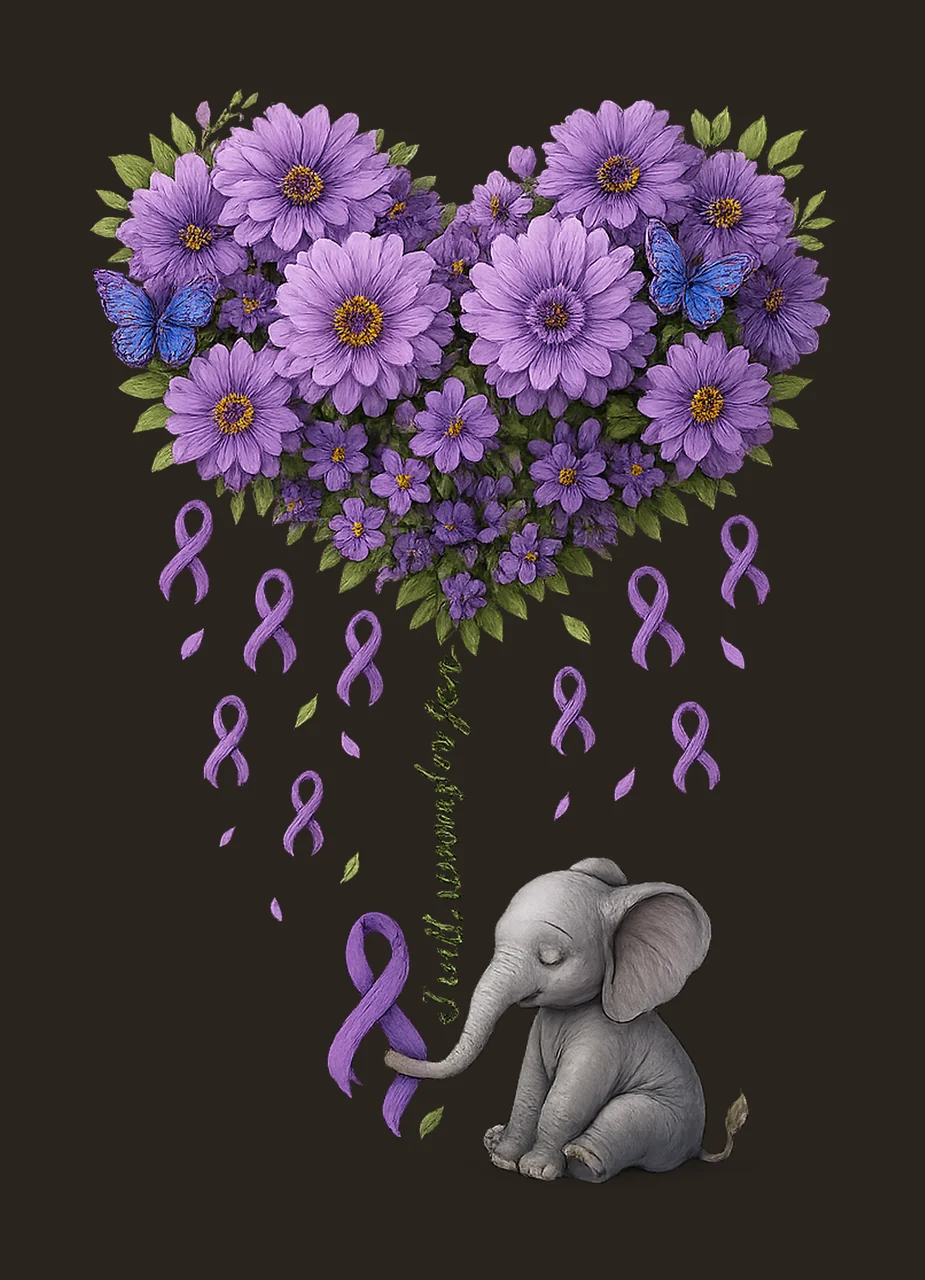 Alzheimer Awareness Cute Elephant Will Remember For You contrast preview thumbnail