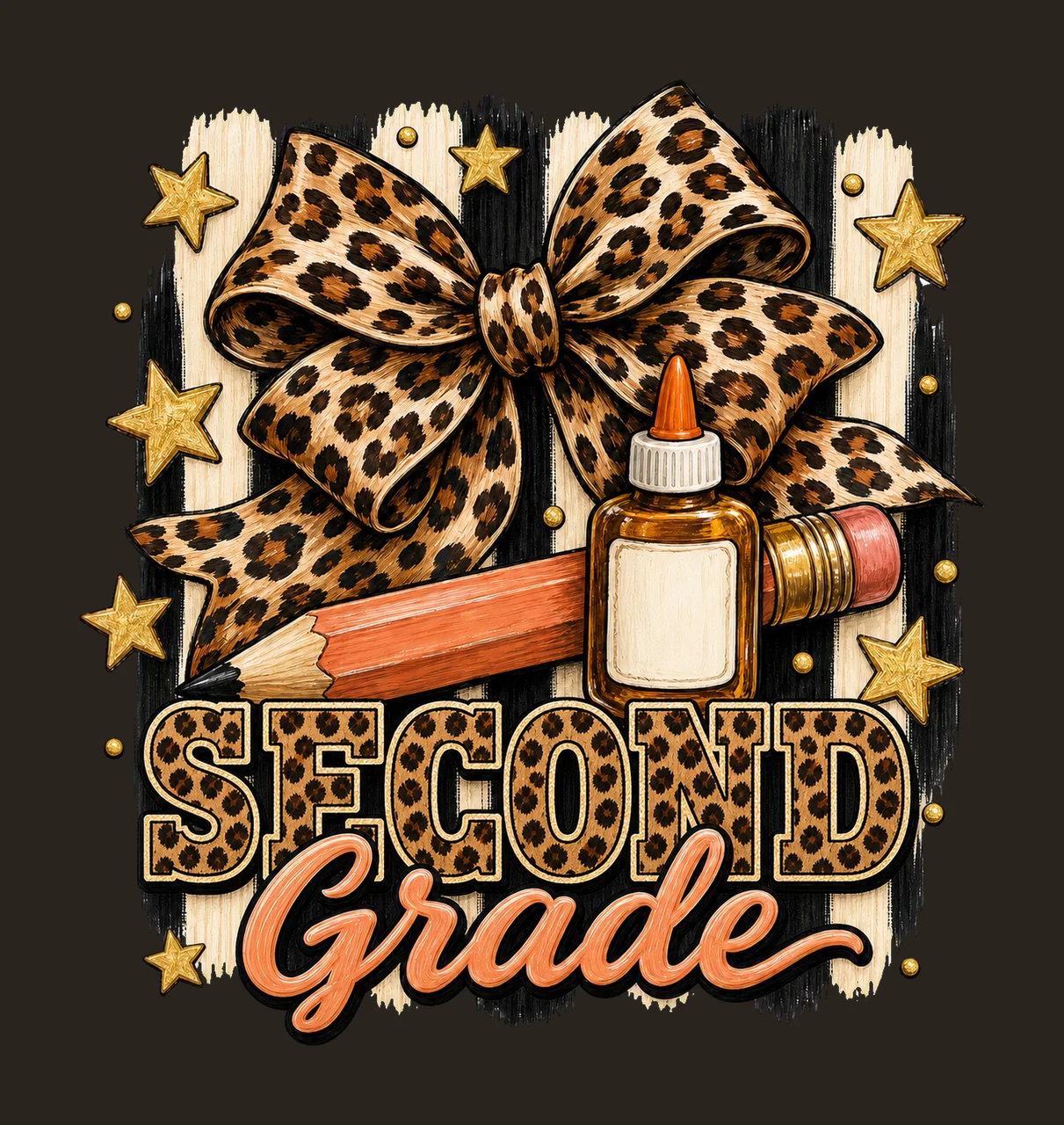 Leopard Coquette Pencil Back To School Pre Variation E contrast preview thumbnail