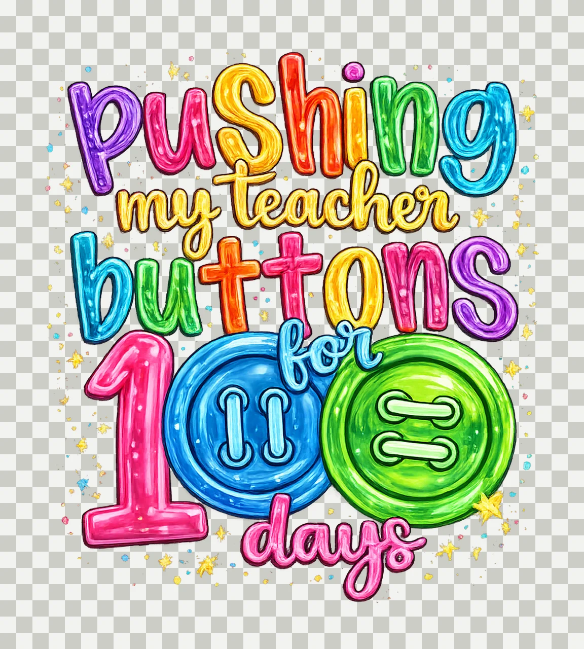 Pushing My Teacher Buttons 100 Days Humorous Classroom transparency and detail preview thumbnail