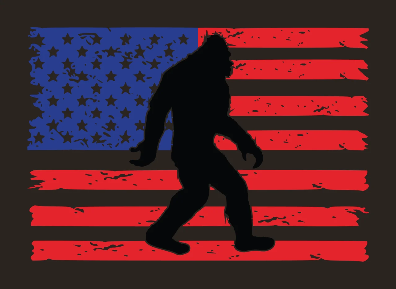 Flag Black Silhouette Of A Creature Walking Over stars Variation contrast preview thumbnail