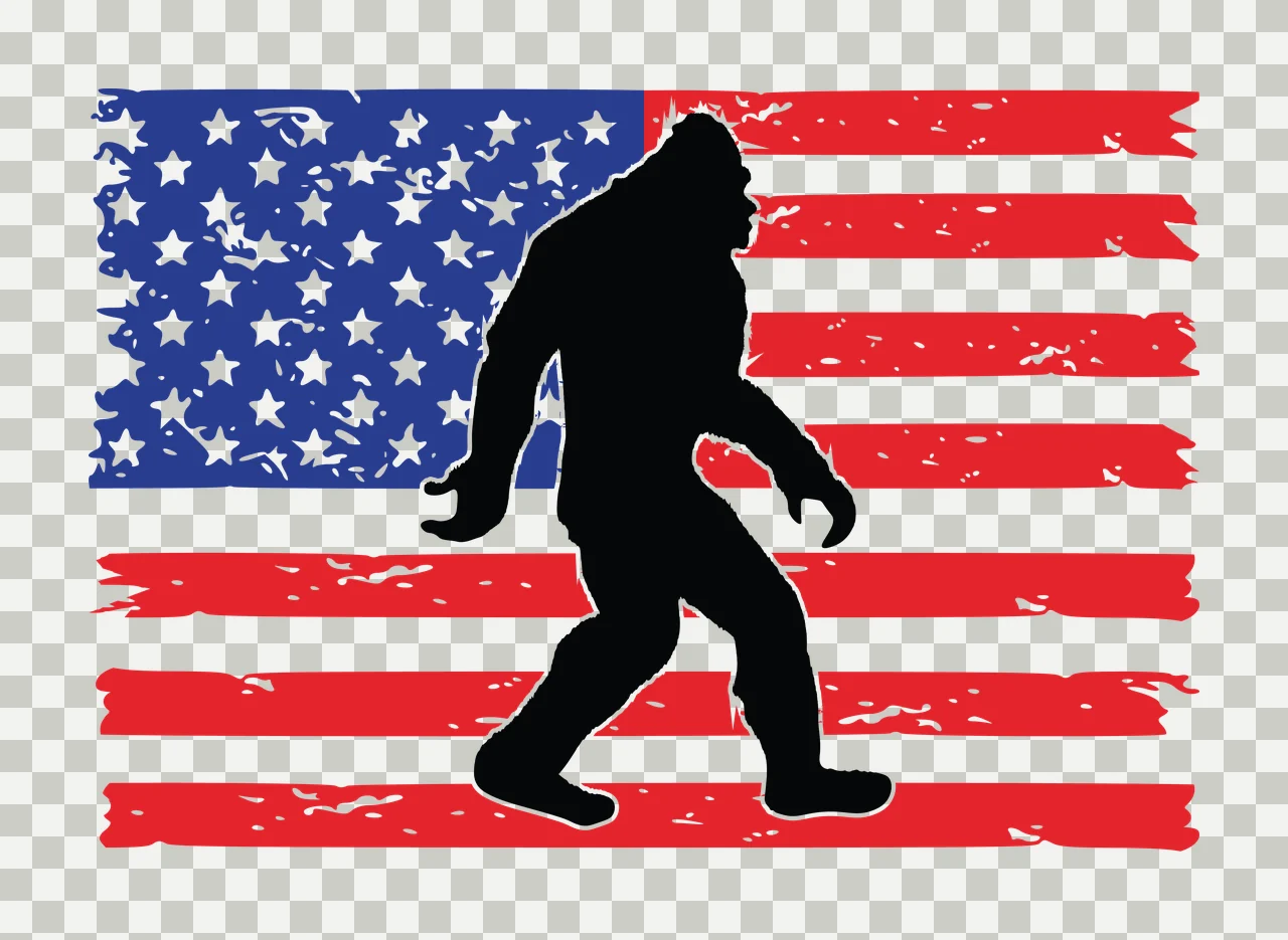 Flag Black Silhouette Of A Creature Walking Over stars Variation transparency and detail preview thumbnail