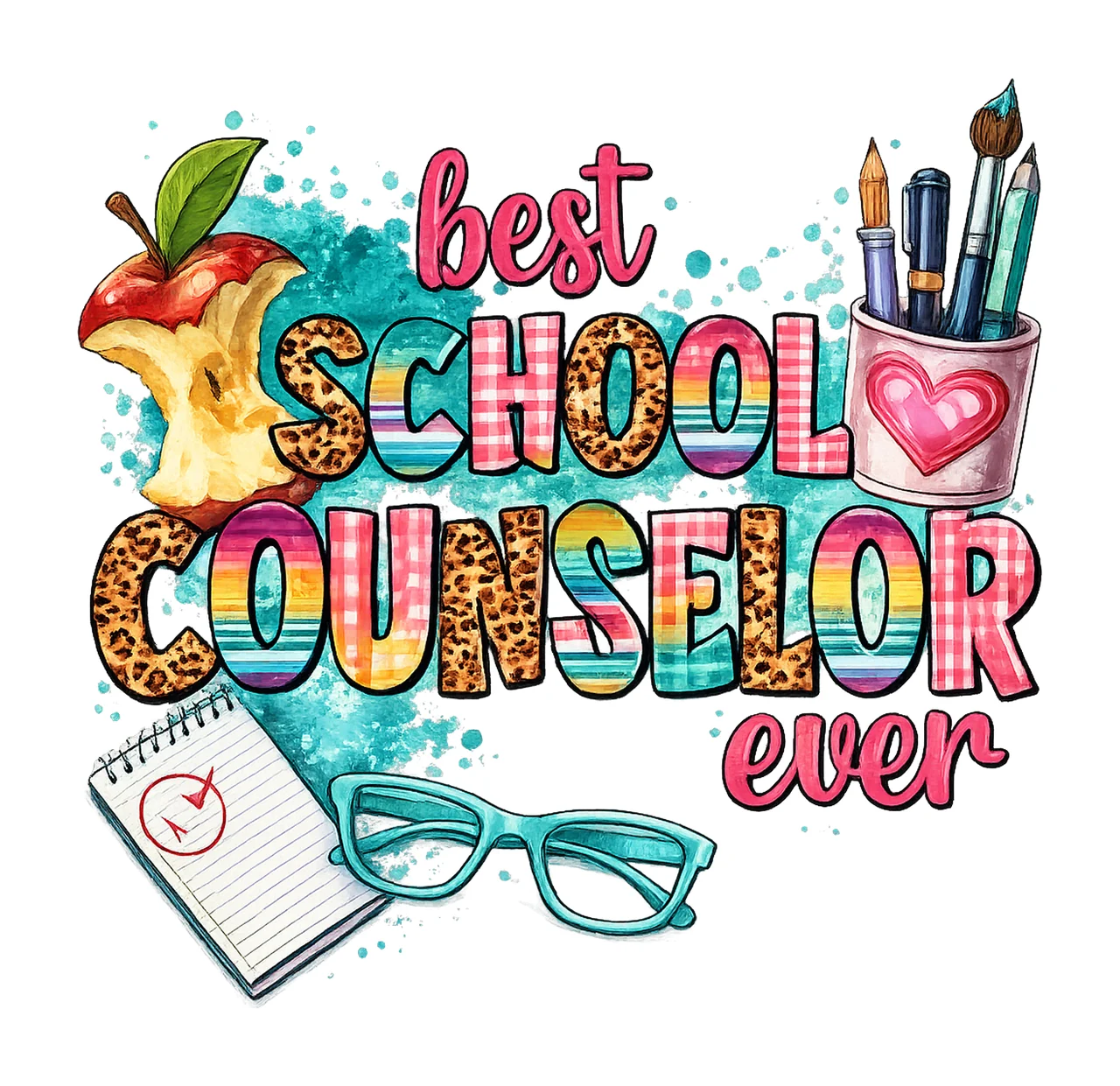 Best School Counselor Ever Sublimation Design Back to School