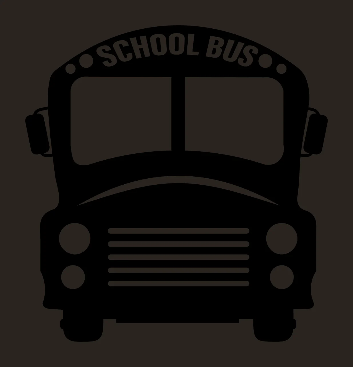 School Bus With Headlights And Grille contrast preview thumbnail