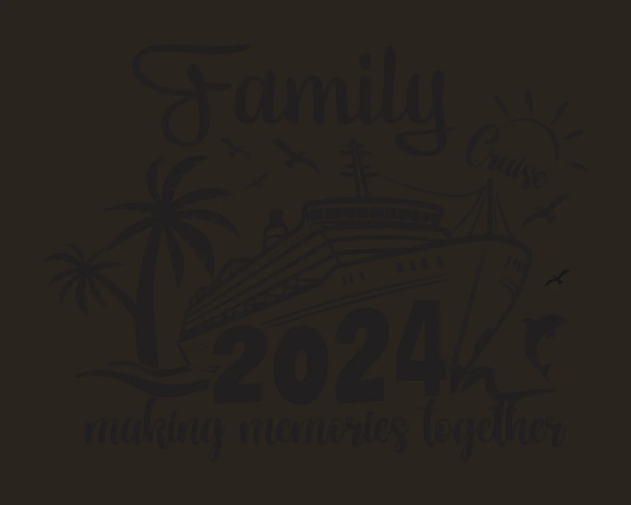 Family Cruise 2024 Making Memories Together ship sailing palm trees contrast preview thumbnail