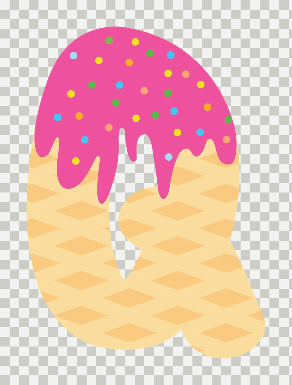 Ice Cream Font Character 07 scalable logo design icon transparency and detail preview thumbnail