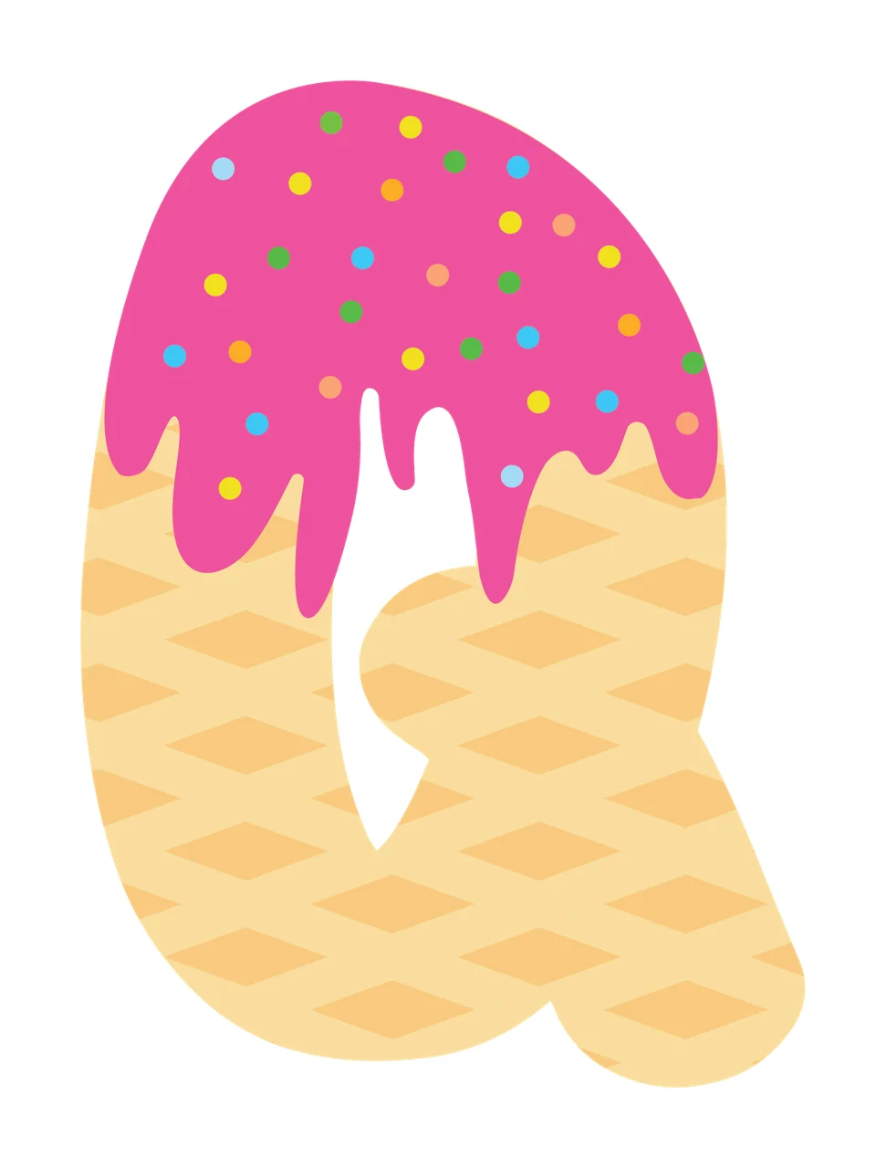 Ice Cream Font Character 07 scalable logo design icon