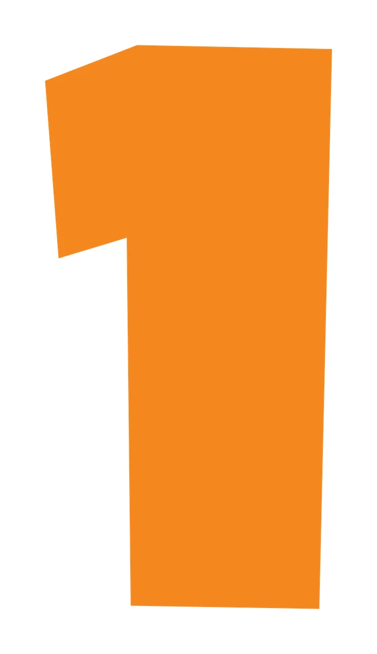 1 Bold Black Numeral One With Straight Geometric number white