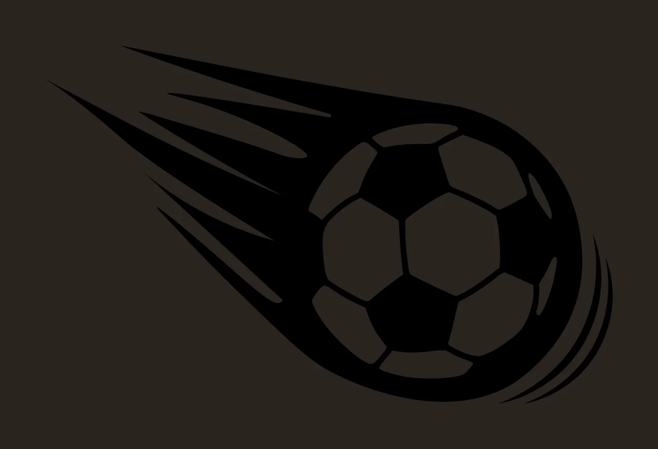 Soccer Flying Ball With Motion Lines black sports speed action contrast preview thumbnail