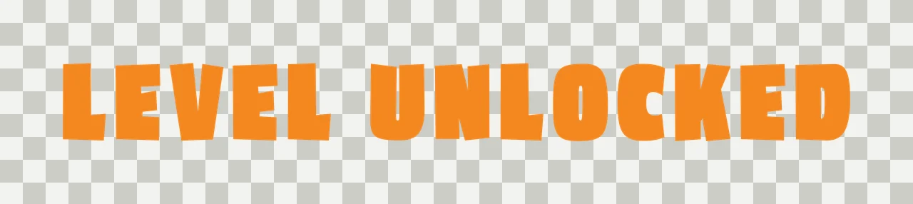 Level Unlocked Bold Black Sans Serif Text Reading written typographic transparency and detail preview thumbnail