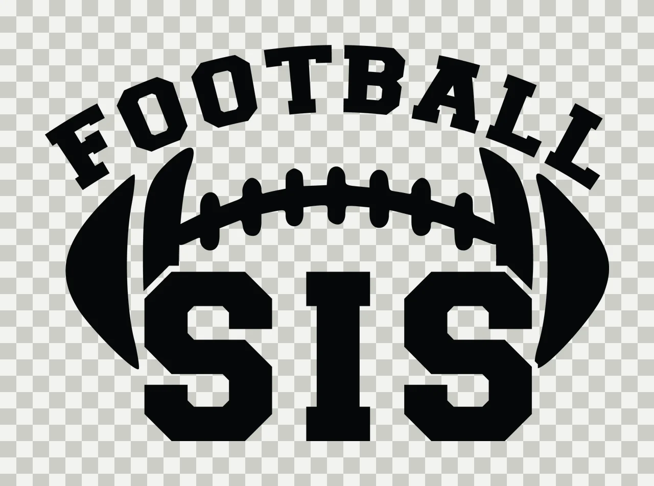 Football Sis And The Word In Bold Black typographic white sports transparency and detail preview thumbnail