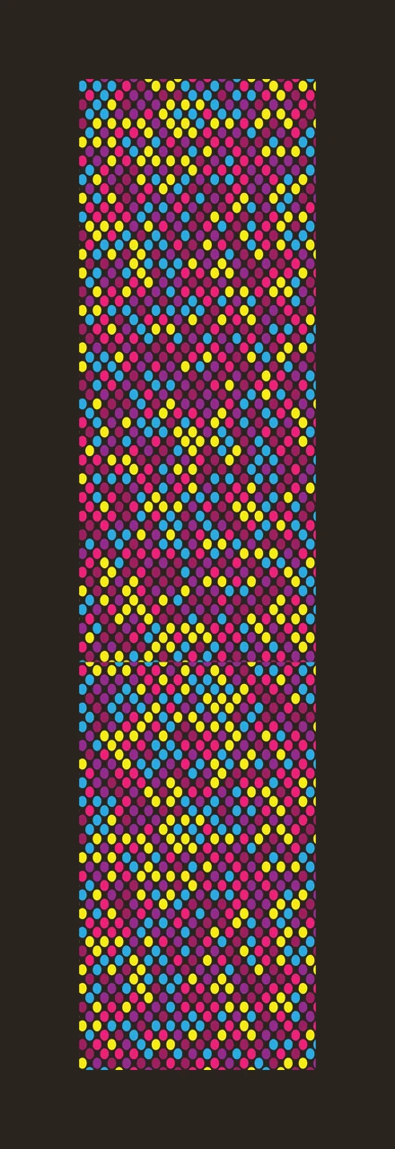 Polka dot pattern Illustration with polka dots, halftone circles, geometric diamonds and dots grid in cyan, magenta and yellow contrast preview thumbnail