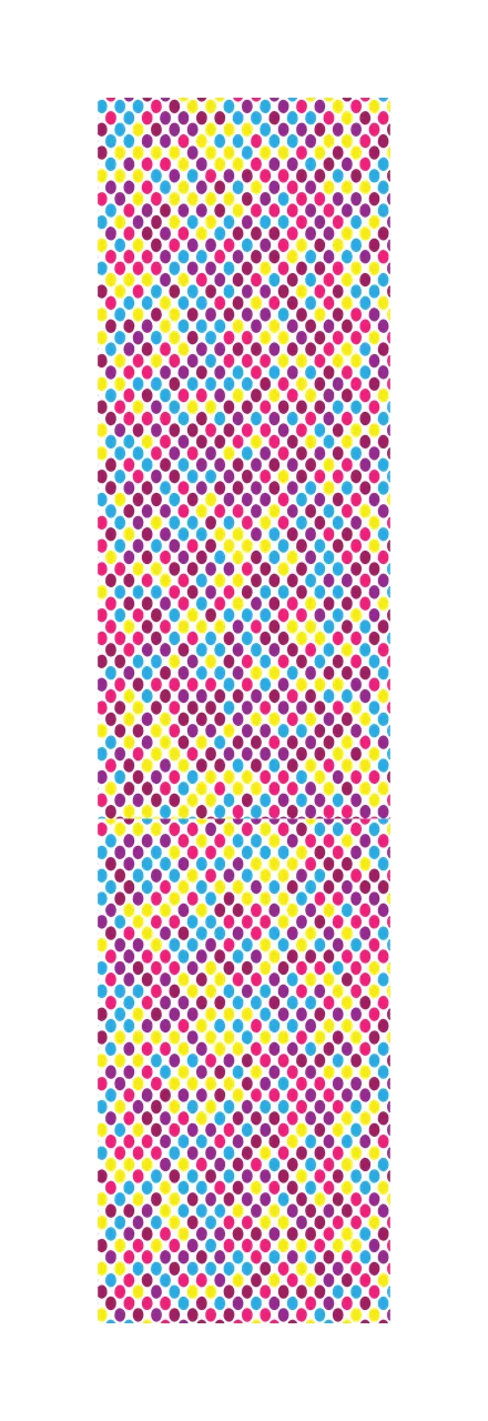 Polka dot pattern Illustration with polka dots, halftone circles, geometric diamonds and dots grid in cyan, magenta and yellow
