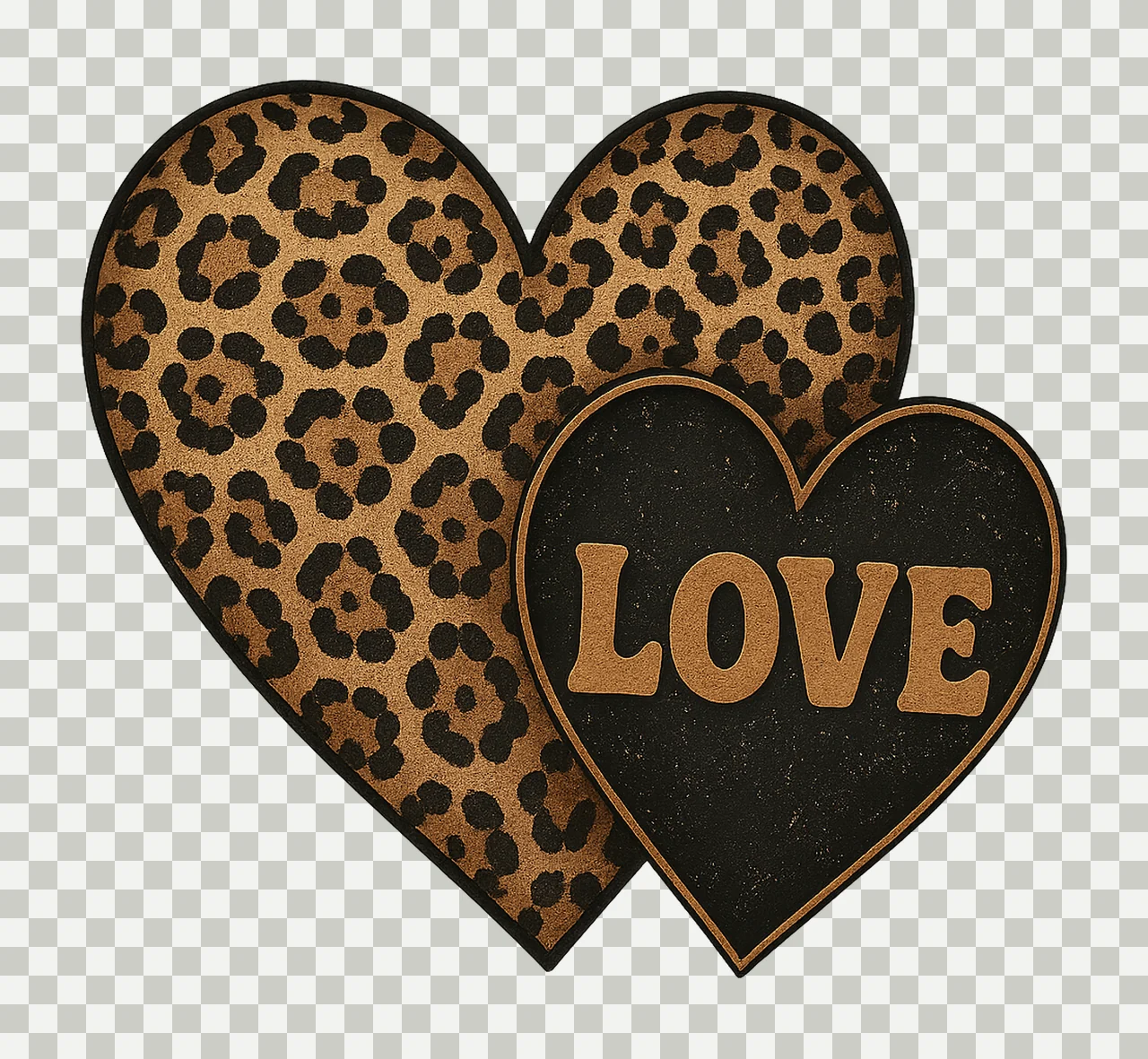 Leopard Heart Distressed Valentines Design Love Artwork transparency and detail preview thumbnail