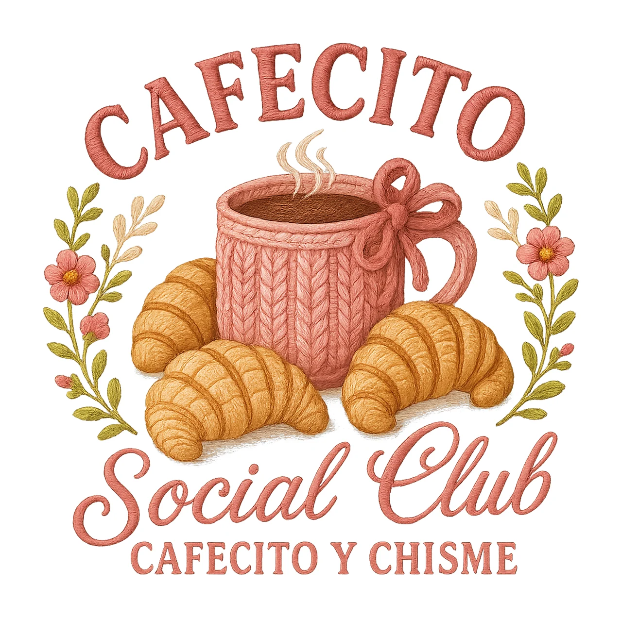 Faux Yarn Cafecito Social Club Spanish Coffee Design Iced