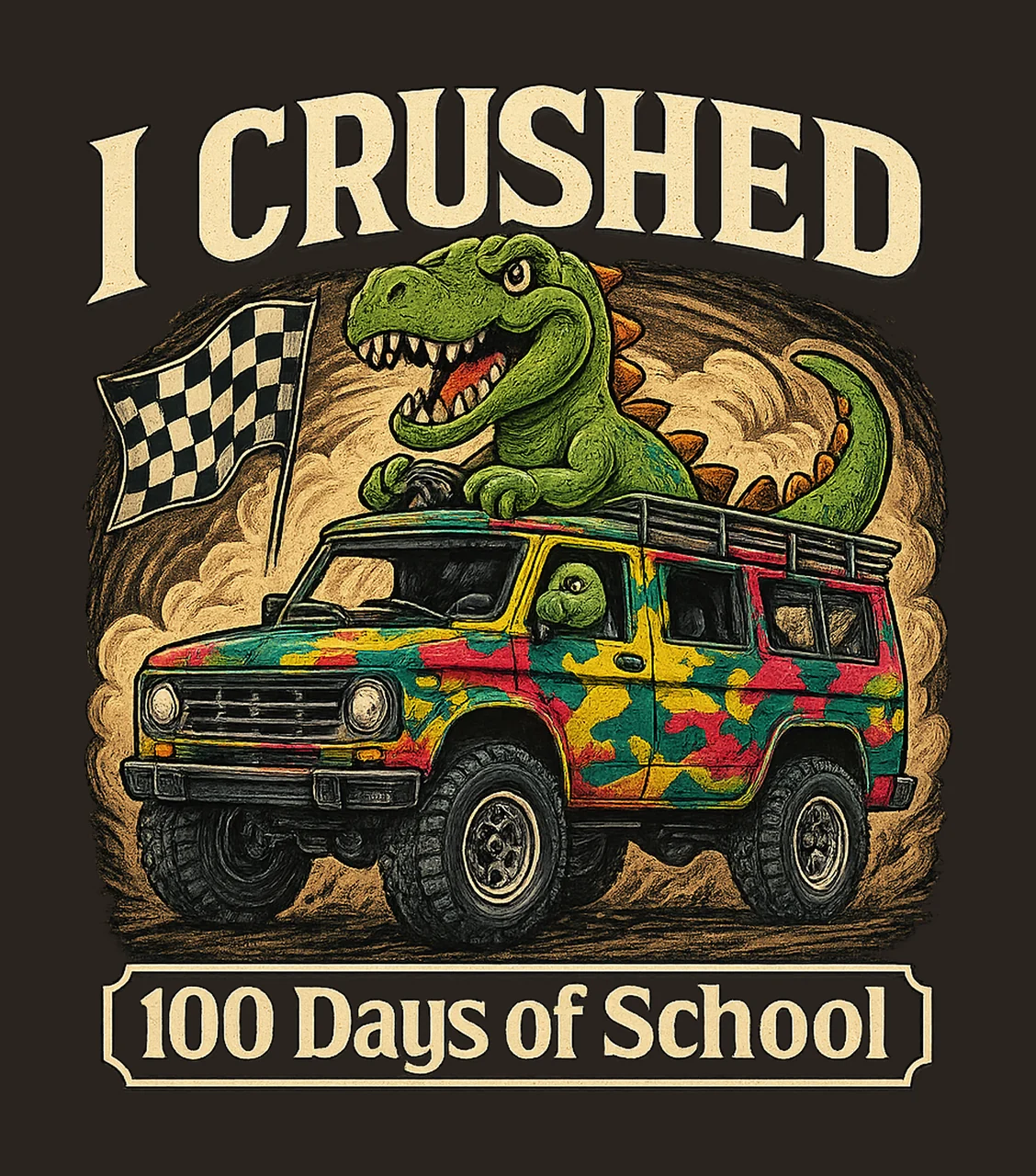 100th Day of School Duo Crushed It Design Sublimation contrast preview thumbnail