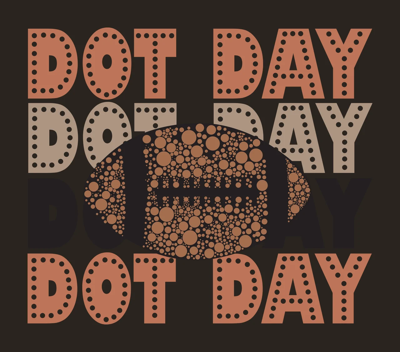 Dot Day Letters With Oval Shape dots black white typography contrast preview thumbnail