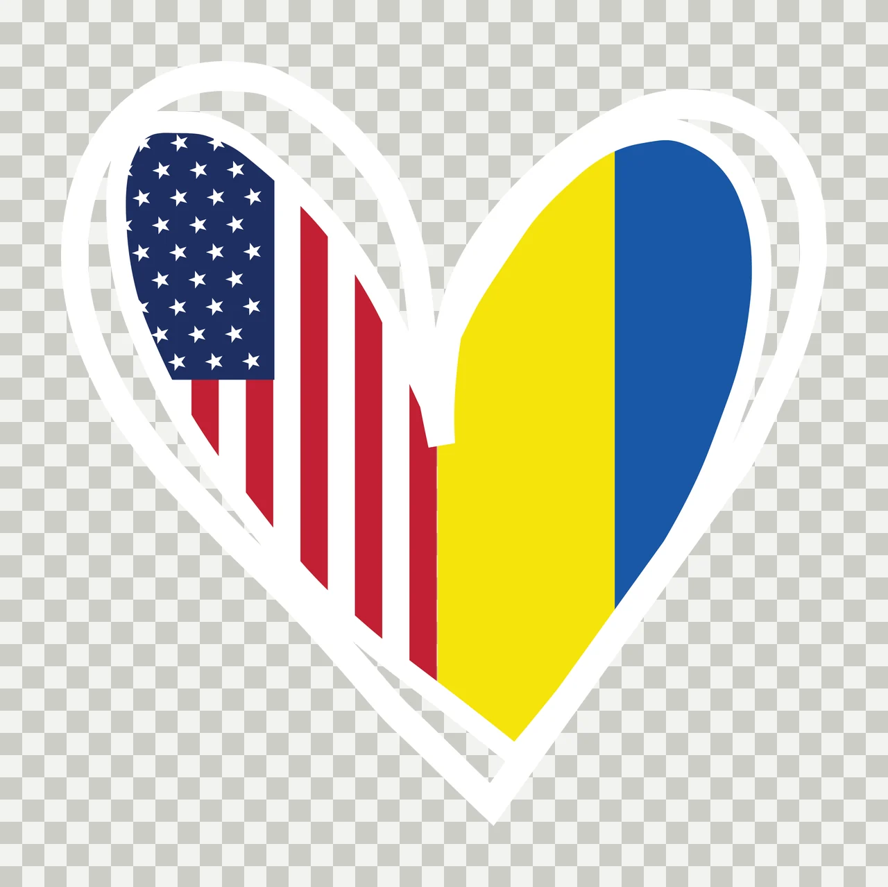Heart Shape With Flag Pattern Fill stars stripes outline stylized transparency and detail preview thumbnail
