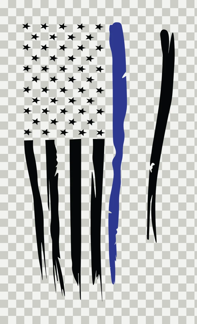 Flag Vertical Graphic With Textured Brush Stroke Stripes stars transparency and detail preview thumbnail