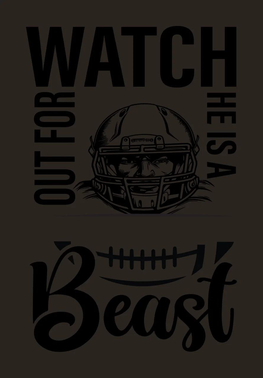 Watch For He Is A Beast football helmet black white sports contrast preview thumbnail