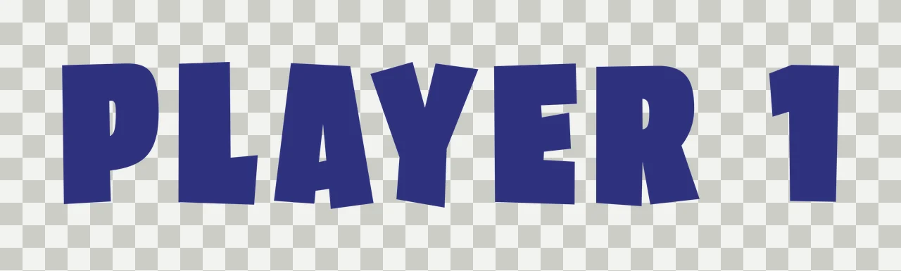 Player 1 Bold Black Text Reading One letters numbers typography transparency and detail preview thumbnail