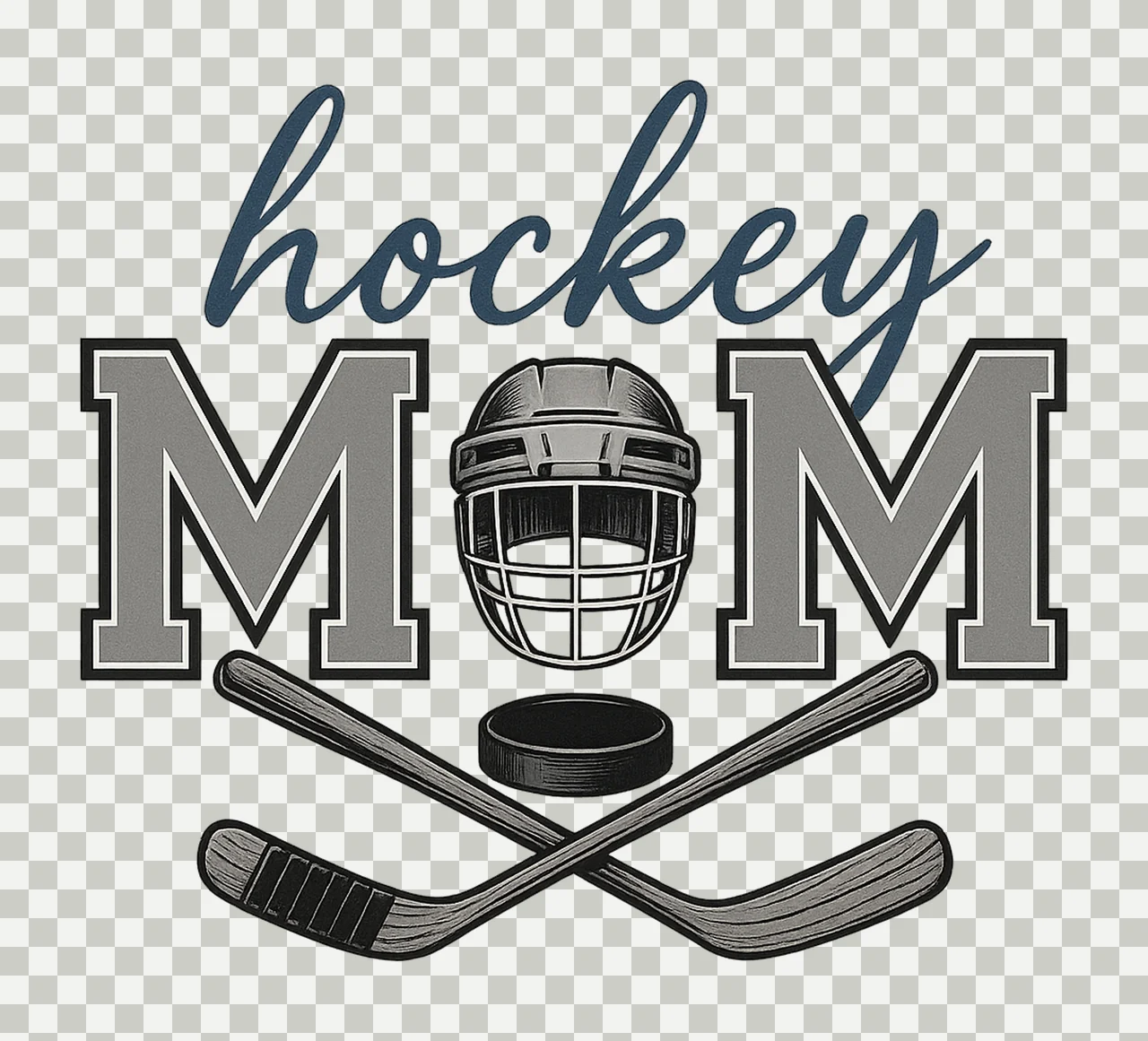 Hockey Mom Game Day Vibes Sublimation Design Sports Mom transparency and detail preview thumbnail