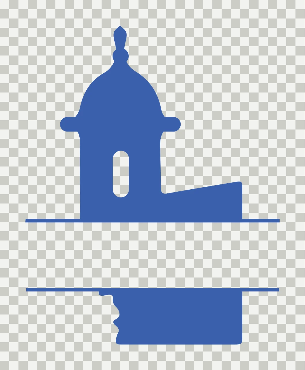 Black Lookout Tower With Horizontal Split dome lines silhouette transparency and detail preview thumbnail
