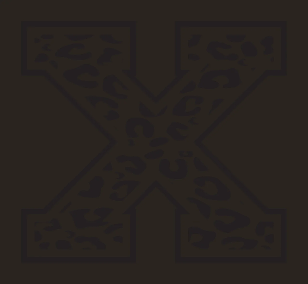 Black Varsity Half Font Leopard Character 15 print animal cheetah contrast preview thumbnail