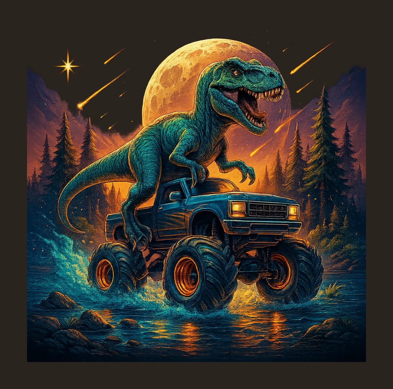 Dinosaur Big Trucks Kids Friendly Dinosaur Birthday Party contrast preview thumbnail
