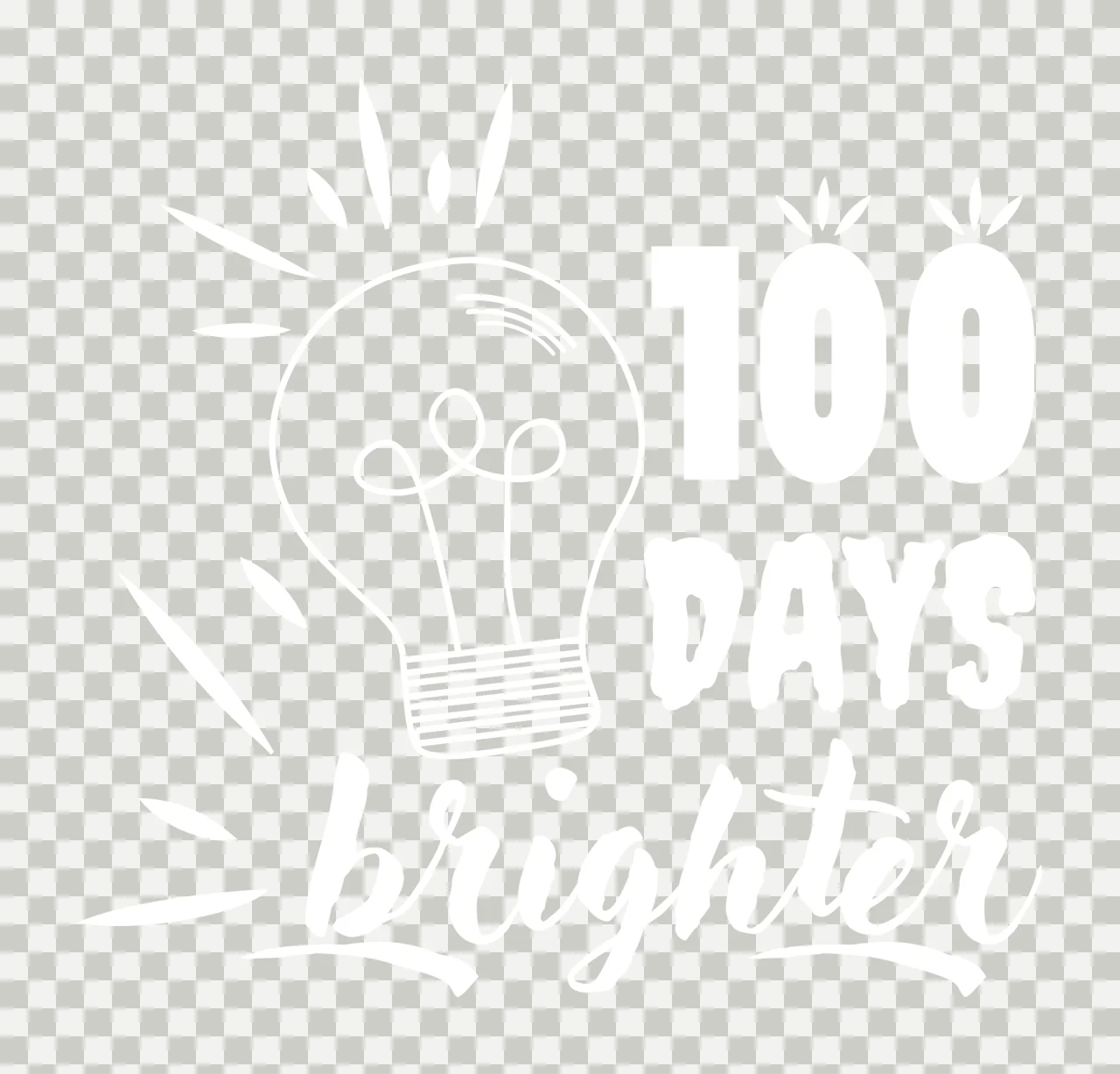 100 DAYS brighter Typography with filaments, rays in black graphic Style transparency and detail preview thumbnail